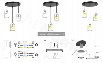 Light-Home Timber – Hanglamp – Houten Kap – Moderne Loftstijl – 3-lichts