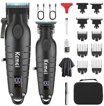 Professionele draadloze tondeuse en trimmerset voor mannen - Zero Gapped T-Blade haar/baardtrimmer