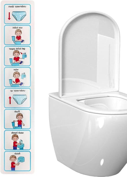 Potty Training Hulp - Routine Kaart - Kinderen Leren Zindelijkheid - Visuele Stappenplan - 10x51 cm - Blauw