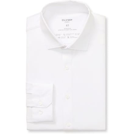 OLYMP No. Six 24/Seven Overhemd, Super Slim, Modern Kent, Wit