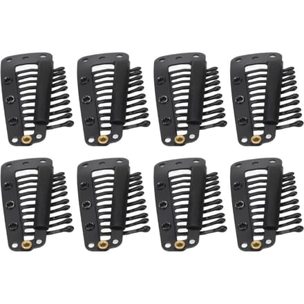 100 stuks Haarverlengingsclips Multifunctioneel 38mm 10 Tanden Pruikclips voor Haarverlengingen DIY Zwart gray