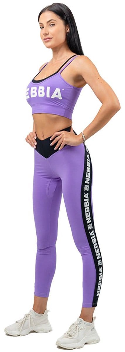 Nebbia Side Stripe Iconic Leggings Met Hoge Taille Paars XS Vrouw