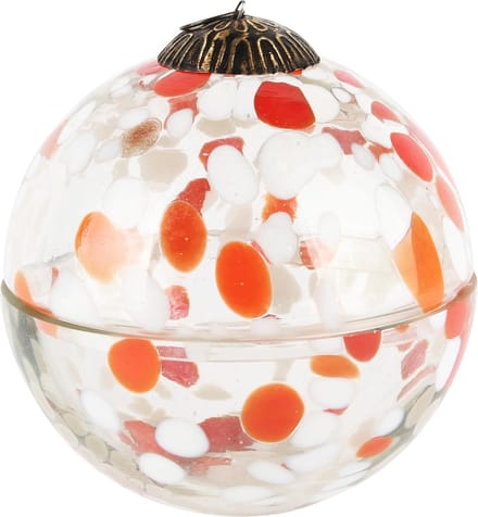 Dekoratief | Kerstbal pot 'Blurred Terra', glas, 10x10x11cm | A248023