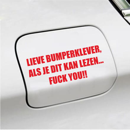 Bumpersticker - Lieve Bumperklever - 6 X 14,8 - Rood
