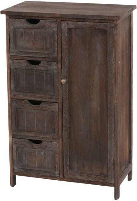 Ladekast MCW-D12, ladekast, shabby-look vintage 82x55x30cm ~ bruin