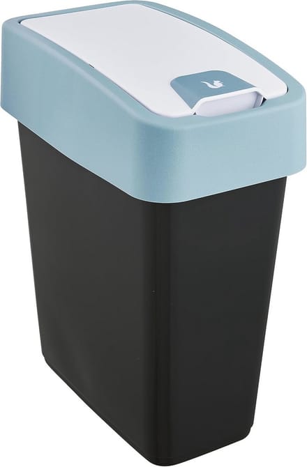 Compacte Premium Afvalbak met Flip-Deksel - 10L, Soft Touch, Magnetische Sluiting - Nordic Blue