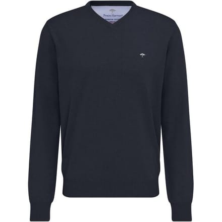 Fynch-Hatton V-hals Trui Navy 100% Katoen Regular Fit - 4XL