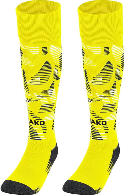 Jako Sonic Voetbalkousen - Fluogeel / Zwart / Wit | Maat: 35-38