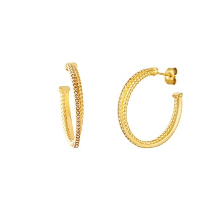 Yehwang | Oorbellen | Goud | Gedraaid | Stainless steel