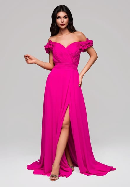 LARICA Jurk - Rits - Jurk Fuchsia L