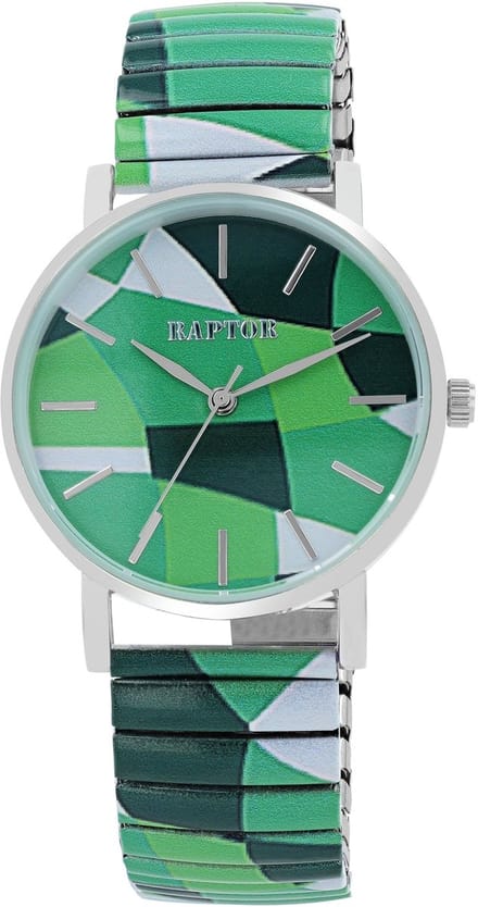 Raptor Herenhorloge siliconen JW20204 met echte leren band, 5ATM, basic, modern, zakelijk