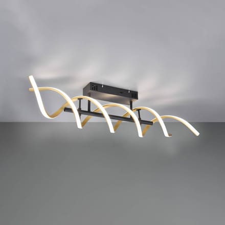 Trio Lighting LED plafondlamp Sequence, dimbaar, CCT, messing