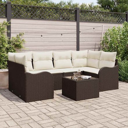 vidaXL - Tuinbank - Set - Bruin - 55 - x - 55 - x - 37 - cm - poly - rattan