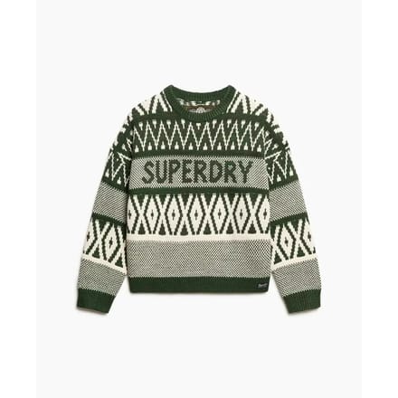 Superdry - Trui met merkpatroon en ronde hals - Dames - Sweaters