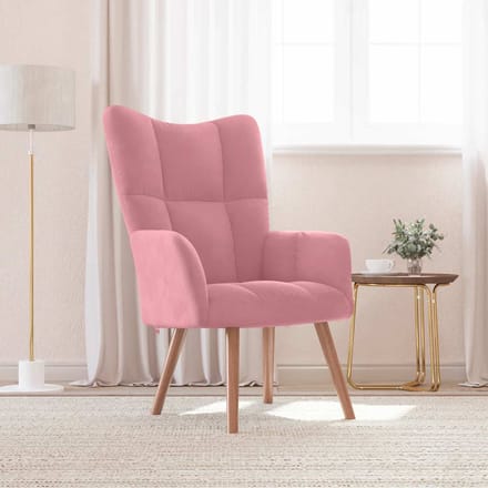 vidaXL - Relaxstoel - fluweel - roze