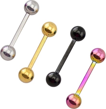 Fako Bijoux® - Barbell Piercing - 12mm - Set - 4 Stuks