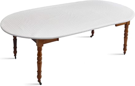 Elastische Tafelbeschermhoes Wit voor Ovale Tafel 230-243 cm