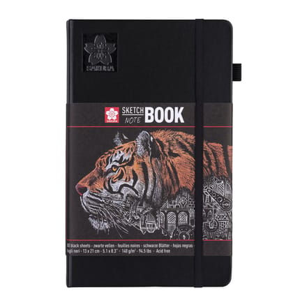 Schetsboek sakura 80 zwarte vellen 130x210mm zwart | 5 stuks