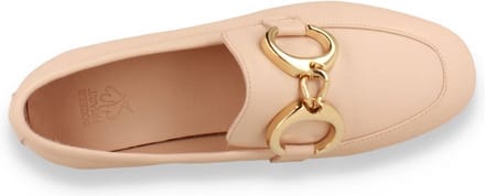 Double Heart Dames Mocassin Nude | Roze | Maat: 37