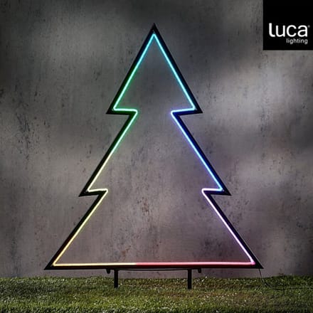 Luca Lighting Tuinsteker Neon Boom - RGB - 52 x 75 cm - Zwart
