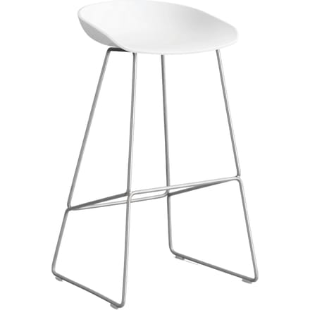 HAY About a Stool AAS 38 - white 2.0 - roestvrij staal - viltglijders - Zithoogte 75 cm