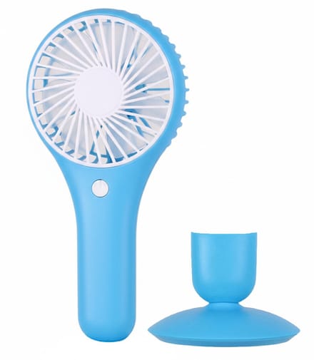 Urban Living Draagbare USB ventilator - met standaard - blauw - 20 x 10 cm