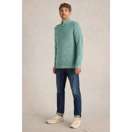 White Stuff Rye Twisted Button Neck Green Multi Größe: XL | Pullover Outlet | Herren | Grün