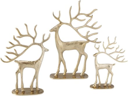 Boltze - Set van 3 - Herten - Rendieren - Goud - Metaal - Kerst - 24,31 en 39cm hoog