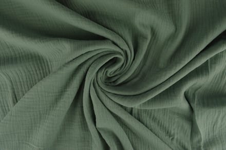 10 meter double gauze - Oud groen - 100% katoen