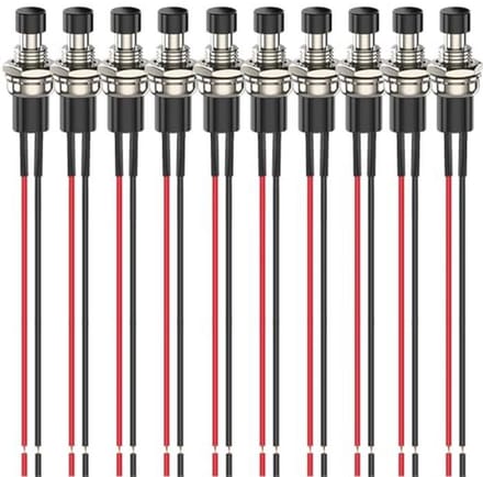 Mini Momentary Drukknop 10st 7mm voor Modelspoor - AAN/UIT Schakelaar