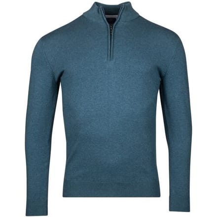 Baileys Trui Luxury Pima Cotton Half Zip Collar Single Knit Steel Blue / male