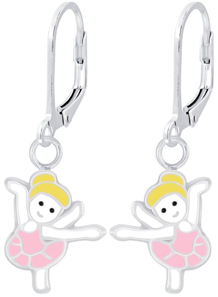 Joy|S - Zilveren ballet ballerina oorbellen - danseres bedel - brisure / leverback sluiting - sterling zilver 925