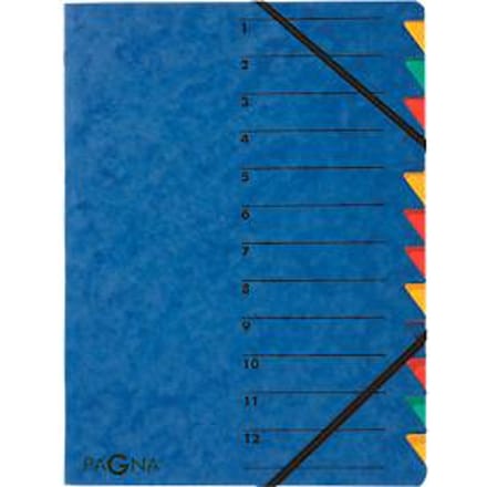 PAGNA documentenmap Easy, A4, elastieksluiting, 12-delig, blauw