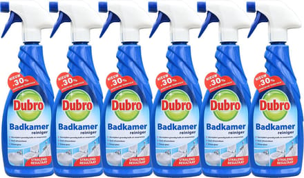 Dubro badkamer reiniger - 30% effectiever tegen kalk - badkamerreiniger - 6 x 650 ml