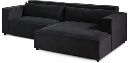 MASSIVMOEBEL24.DE hoekbank antraciet 95% polyester / 5% polyamide 266x150x80 cm SOFAS deels gemonteerd