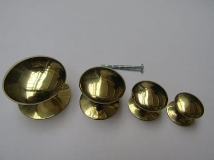 Victorian Cabinet Knob Polished Brass 50mm