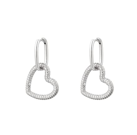 Yehwang oorbellen - Hart - Zilver
