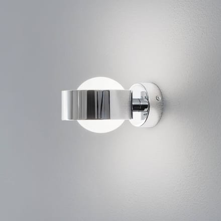 Argon Wandlamp Mado, staal chroomkleurig, glas opaal, 1-lamp
