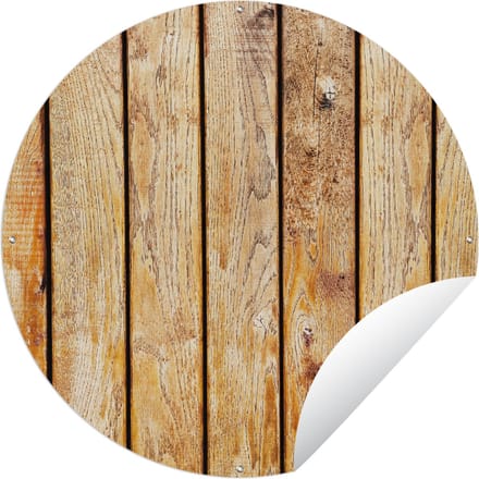 Tuincirkel Planken - Hout - Structuur - 60x60 cm - Ronde Tuinposter - Buiten