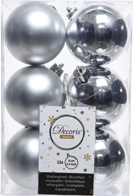 Cosy&Trendy kerstballen - 12 stuks - 6cm - kunststof