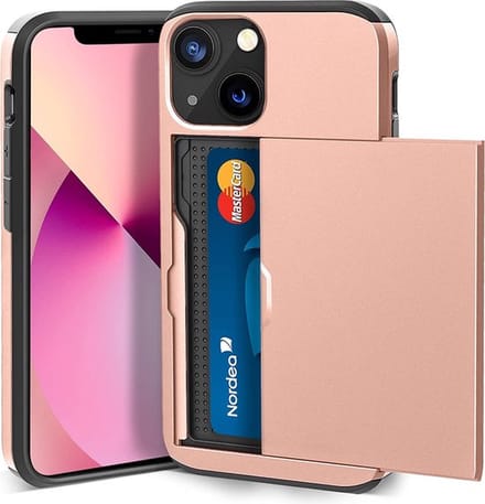 Backcover geschikt voor Apple iPhone 14 Plus - Roze - Hard PC - Pasjeshouder