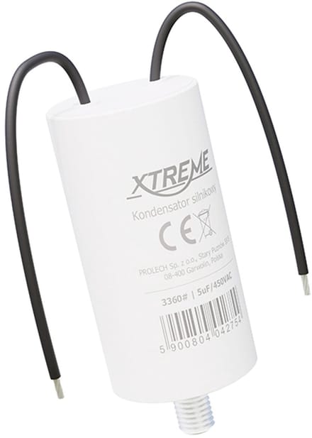 XTREME Motorcondensator 5µF 450V AC - Condensator met Kabels - Start/Bedrijf