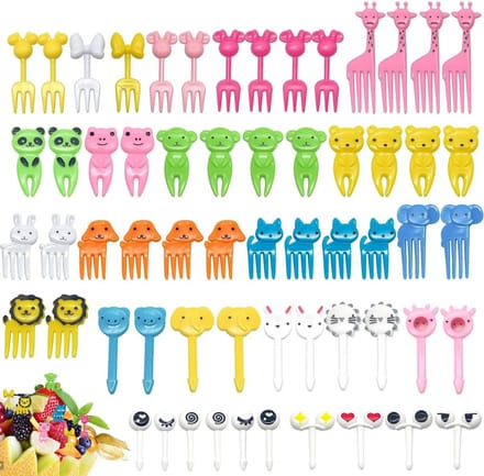 Mini Voedselprikkers met Fruit- en Dierenthema - 60 Stuks voor Lunch, Bento en Desserts