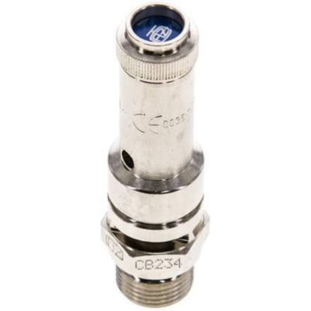 G 1/4'' vernikkeldMessing Vooringesteld Overdrukventiel 0.5 Bar DN 8 - SFL-BN-8-0P5-014