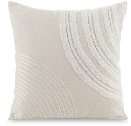 Decoratieve Kussensloop Ally 45x45cm - Jas Beige met Borduurwerk