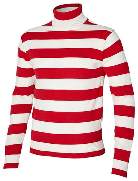 Gebreide rood-witte trui - Rood-wit - M