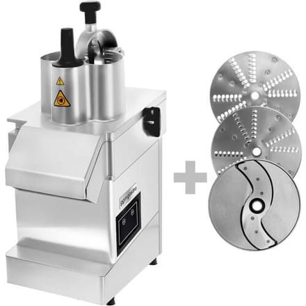 GGM Gastro Professionele groentesnijmachine - 550W - Verstelbare snijdikte: 2-8mm - incl. 2 raspschijven zilver