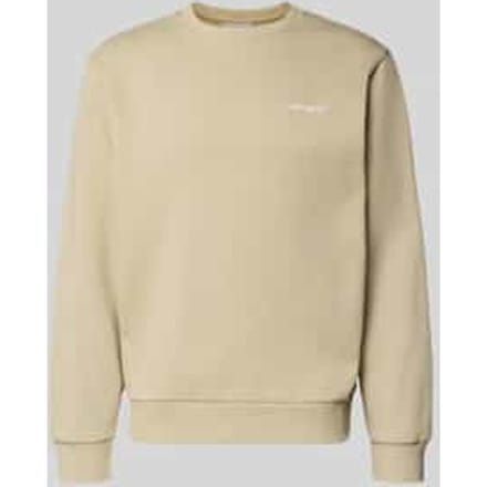 Sweatshirt met ronde hals en labelstitching