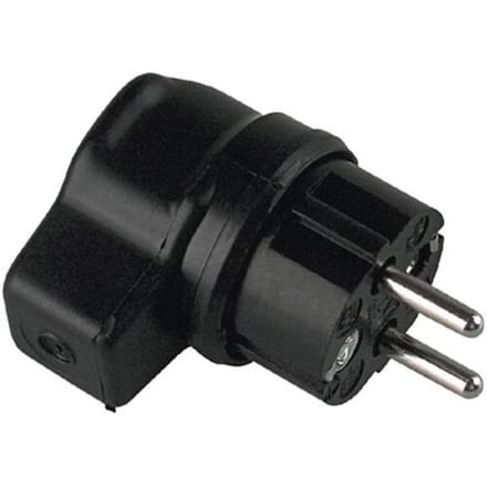 Bachmann CEE 7/7 geaarde haakse rubberen IP44 stroomstekker / zwart