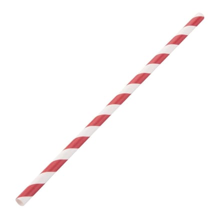 Fiesta Green Composteerbare Papieren Rietjes - Rood-Wit - Gestreept - 21cm ( 250 Stuks )